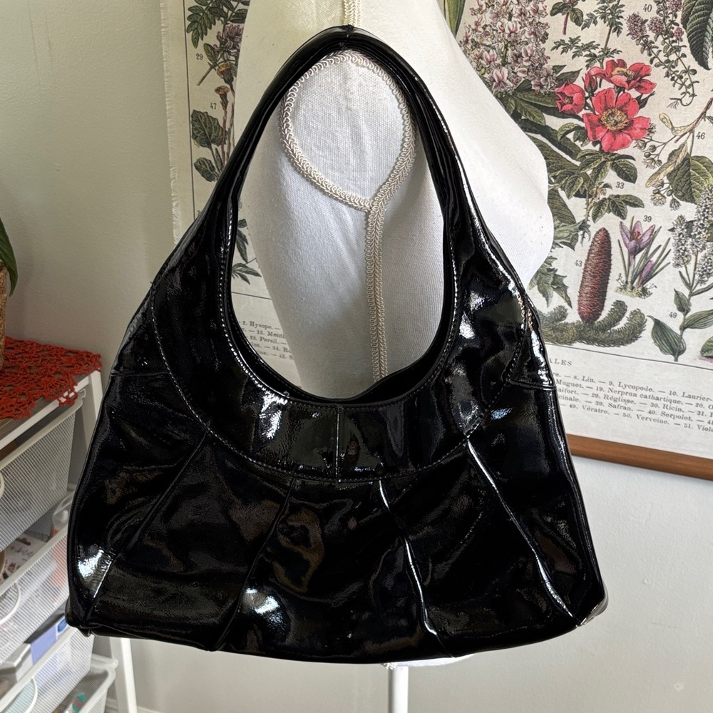 Sigrid Olsen Black Patent Leather Elegant Women’s Shoulder Bag